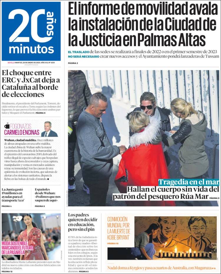 Portada de 20 Minutos - Sevilla (Espa&ntilde;a)