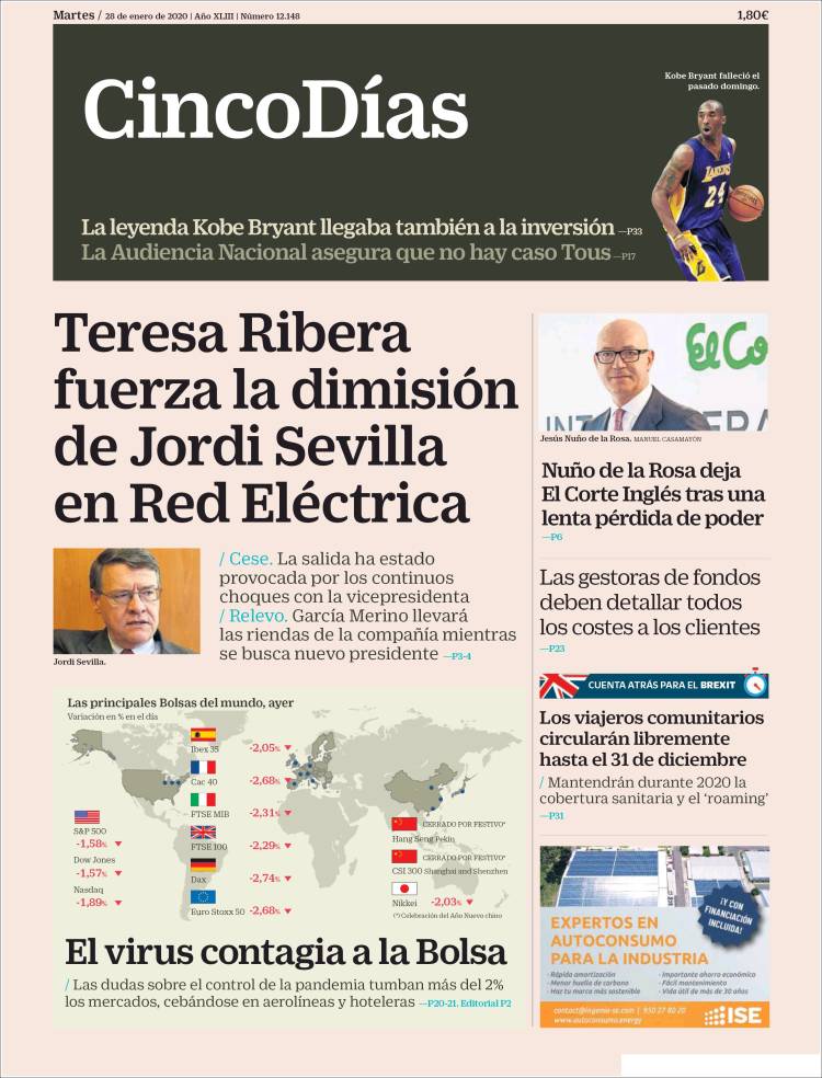 Portada de Cinco Días (Espa&ntilde;a)