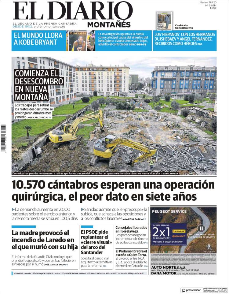 Portada de El Diario Montañés (Espa&ntilde;a)