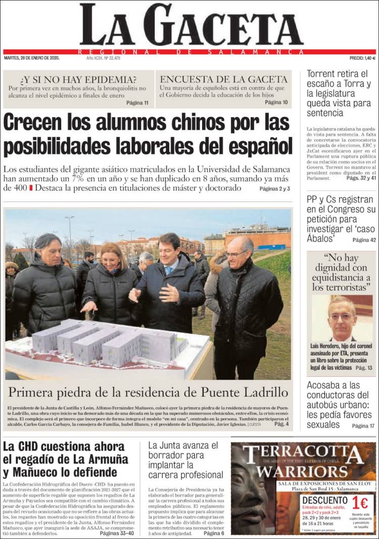 Portada de La Gaceta de Salamanca (Espa&ntilde;a)