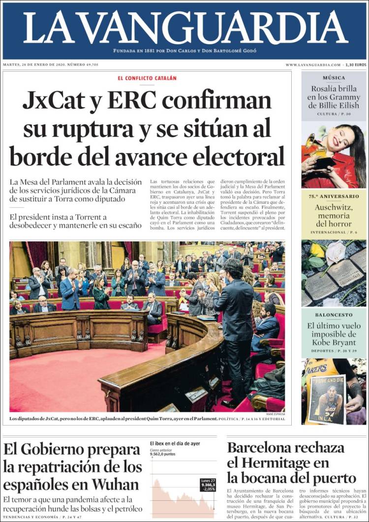 Portada de La Vanguardia (Espa&ntilde;a)