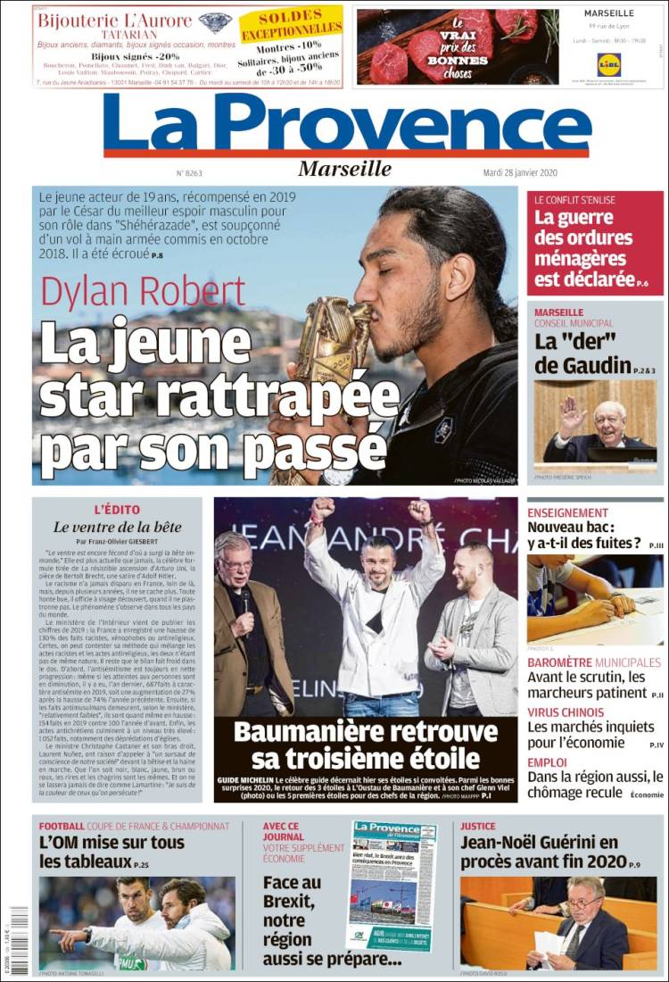 Portada de La Provence (Francia)