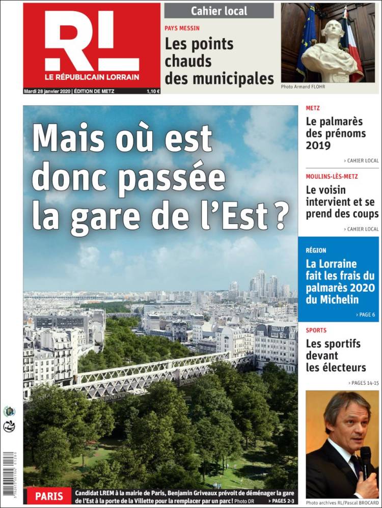Portada de Le Republicain Lorrain (Francia)