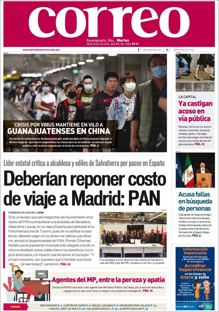 Portada de Correo - El diario del Estado de Guanajuato (México)