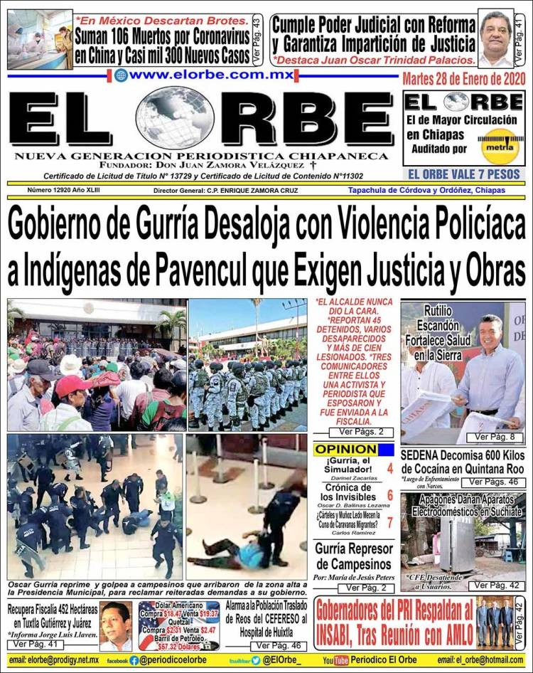 Portada de El Orbe (México)