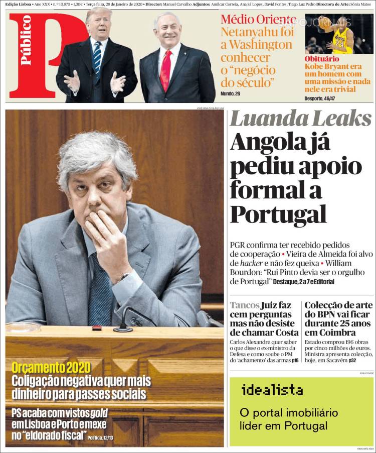 Portada de Público (Portugal)