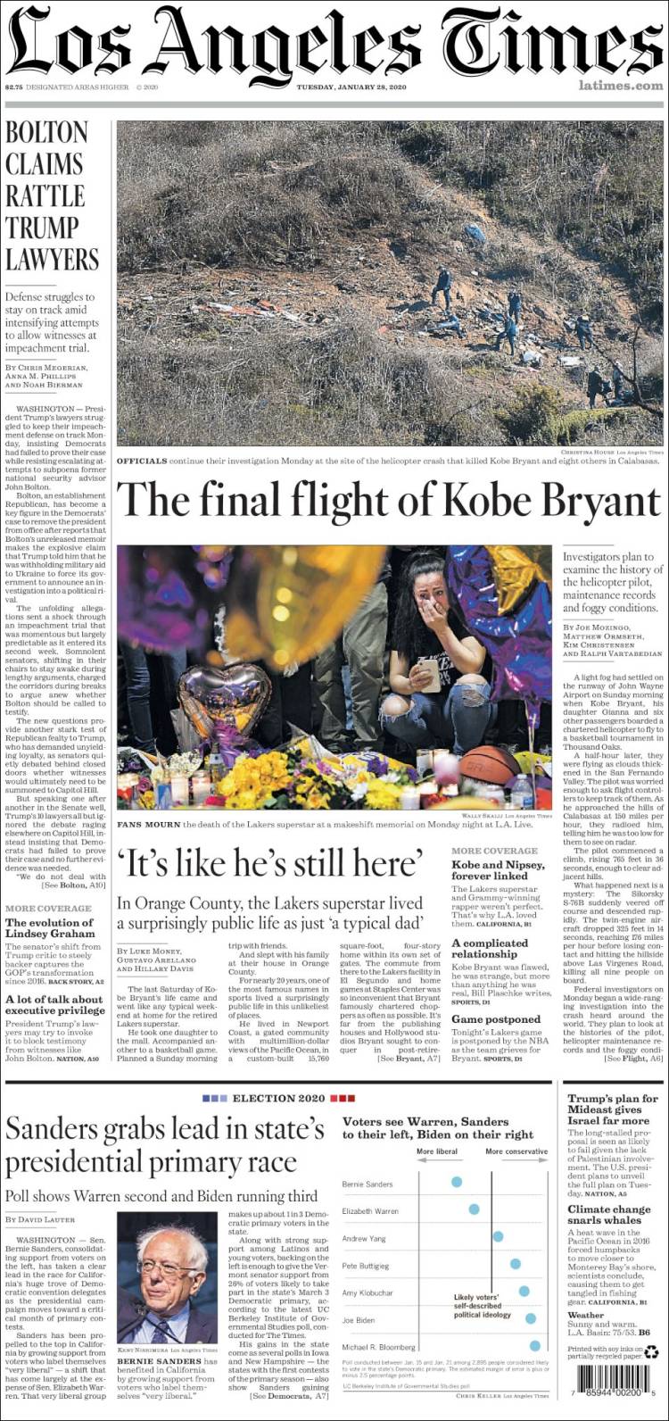 Portada de Los Angeles Times (USA)