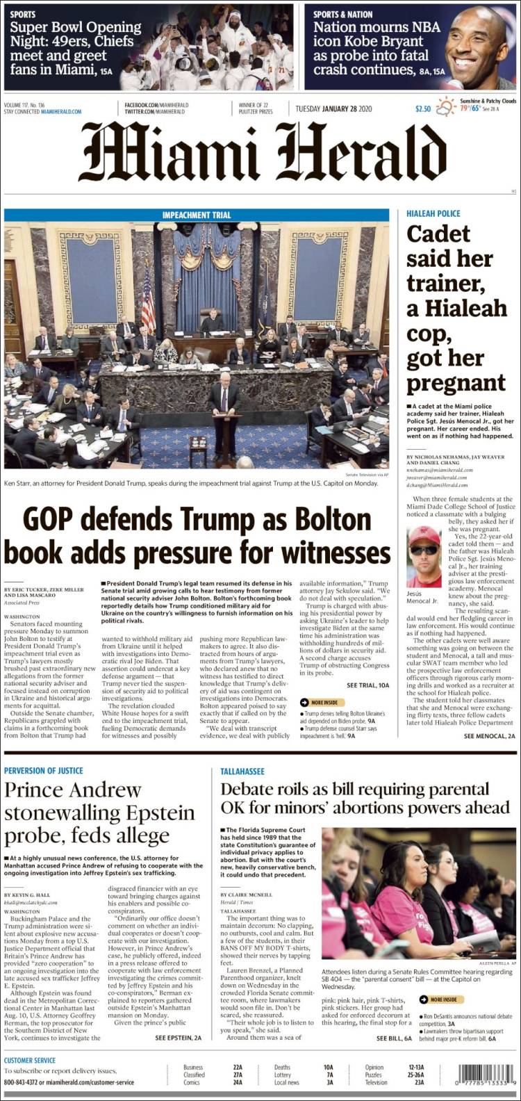 Portada de Miami Herald (USA)