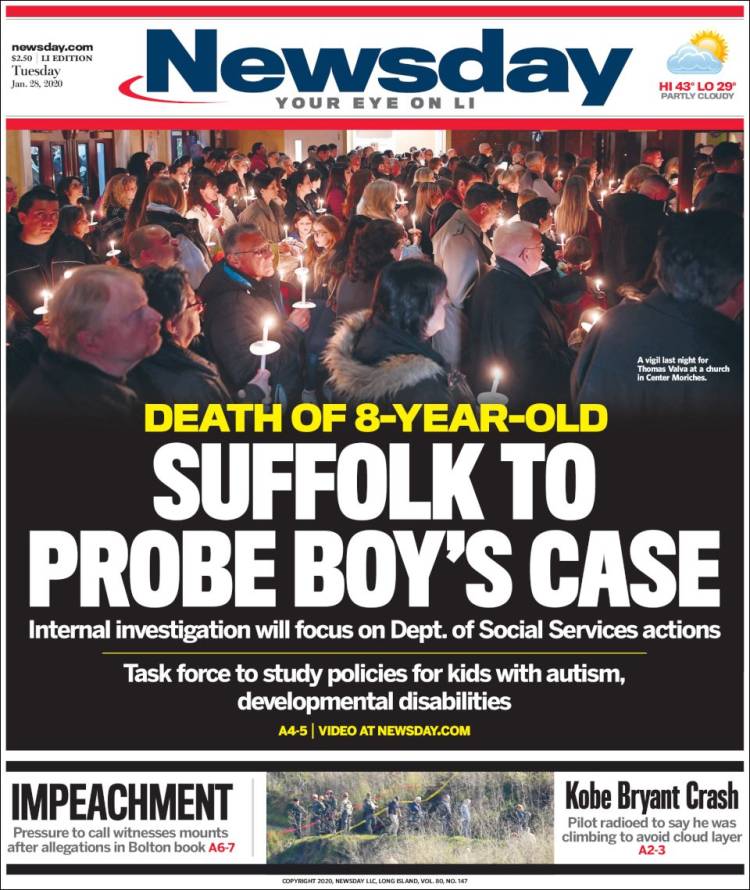 Portada de Newsday (USA)