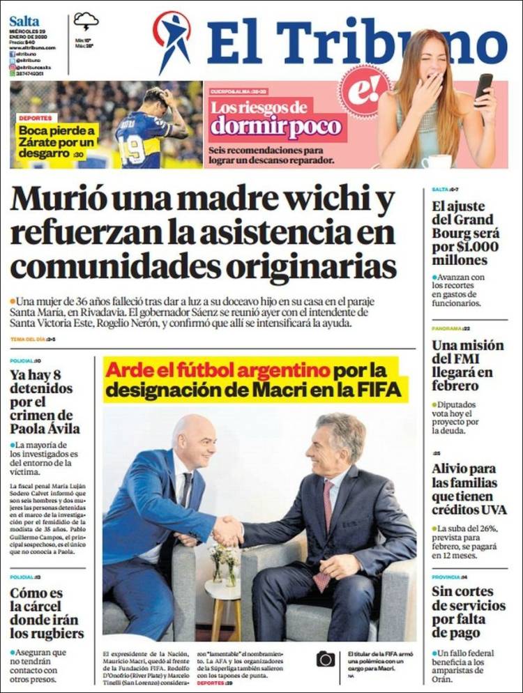 Portada de El Tribuno - Salta (Argentina)