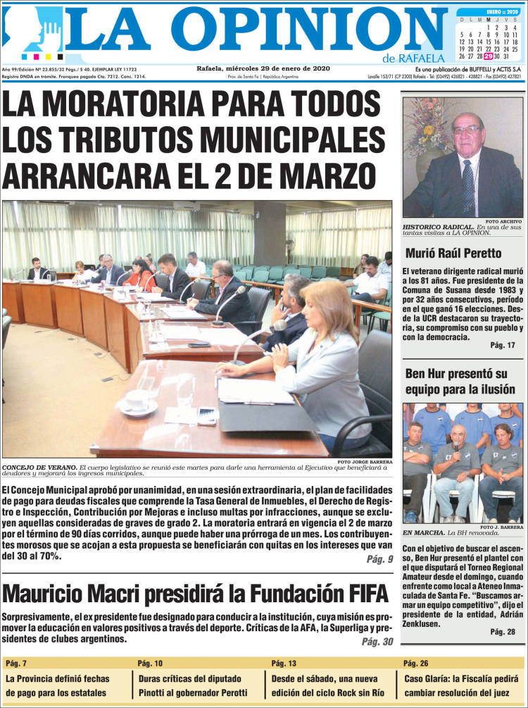 Portada de La Opinión (Argentina)