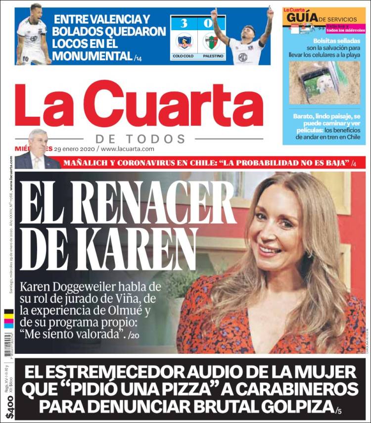 Portada de La Cuarta (Chile)