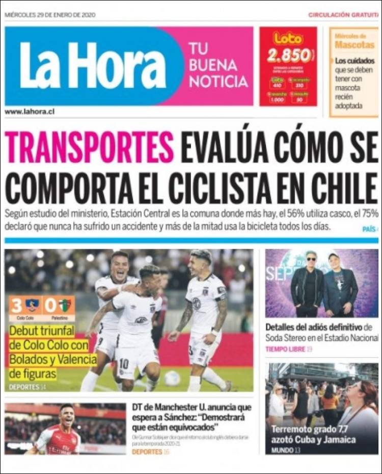 Portada de La Hora (Chile)