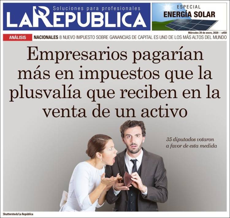 Portada de La República (Costa Rica)