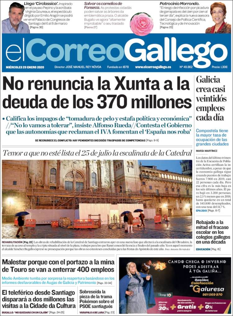 Portada de El Correo Gallego (Espa&ntilde;a)