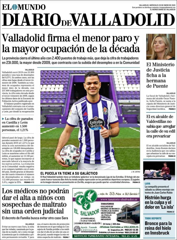 Portada de Diario de Valladolid (Espa&ntilde;a)