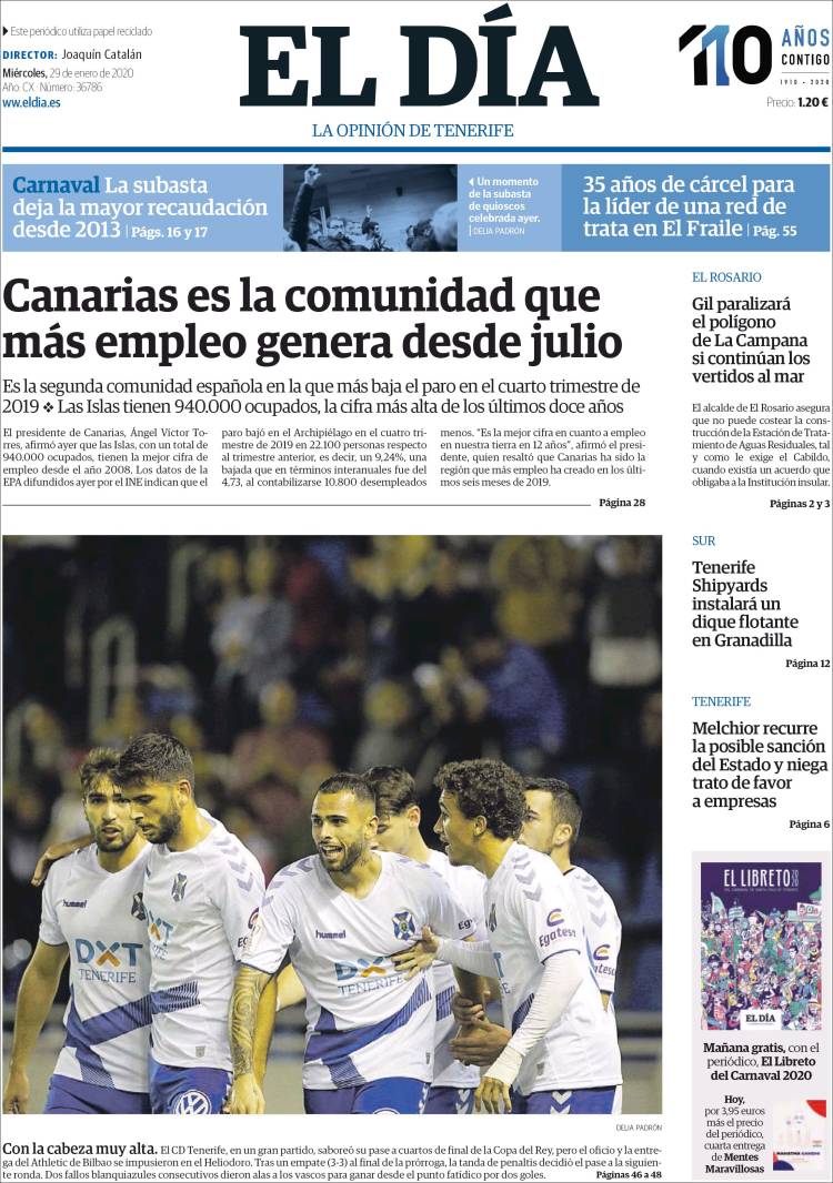 Portada de El Día (Espa&ntilde;a)