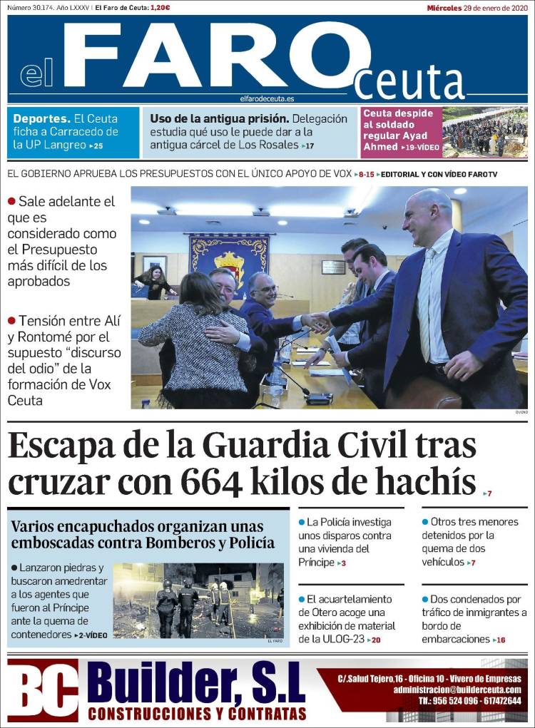 Portada de El Faro de Ceuta (Espa&ntilde;a)