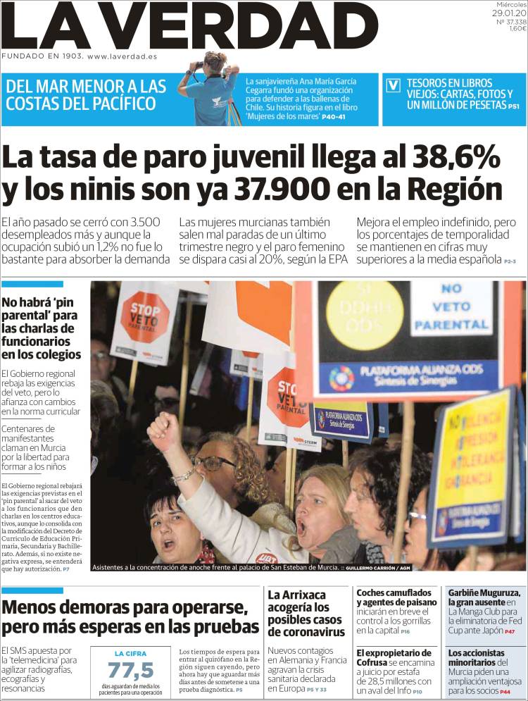 Portada de La Verdad de Murcia (Espa&ntilde;a)