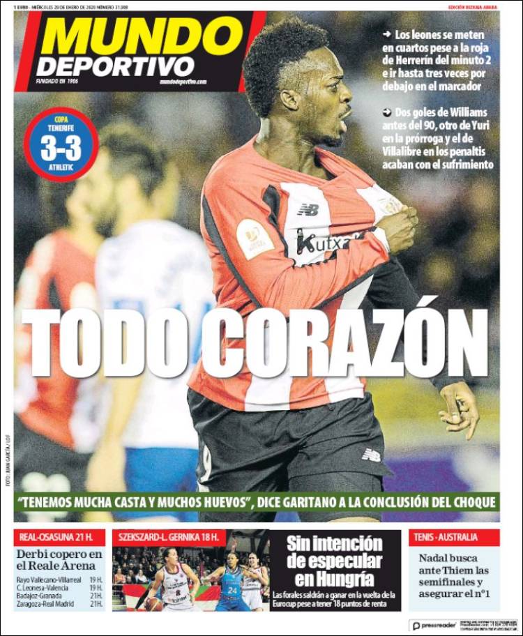 Portada de Mundo Deportivo Bizkaia (Espa&ntilde;a)