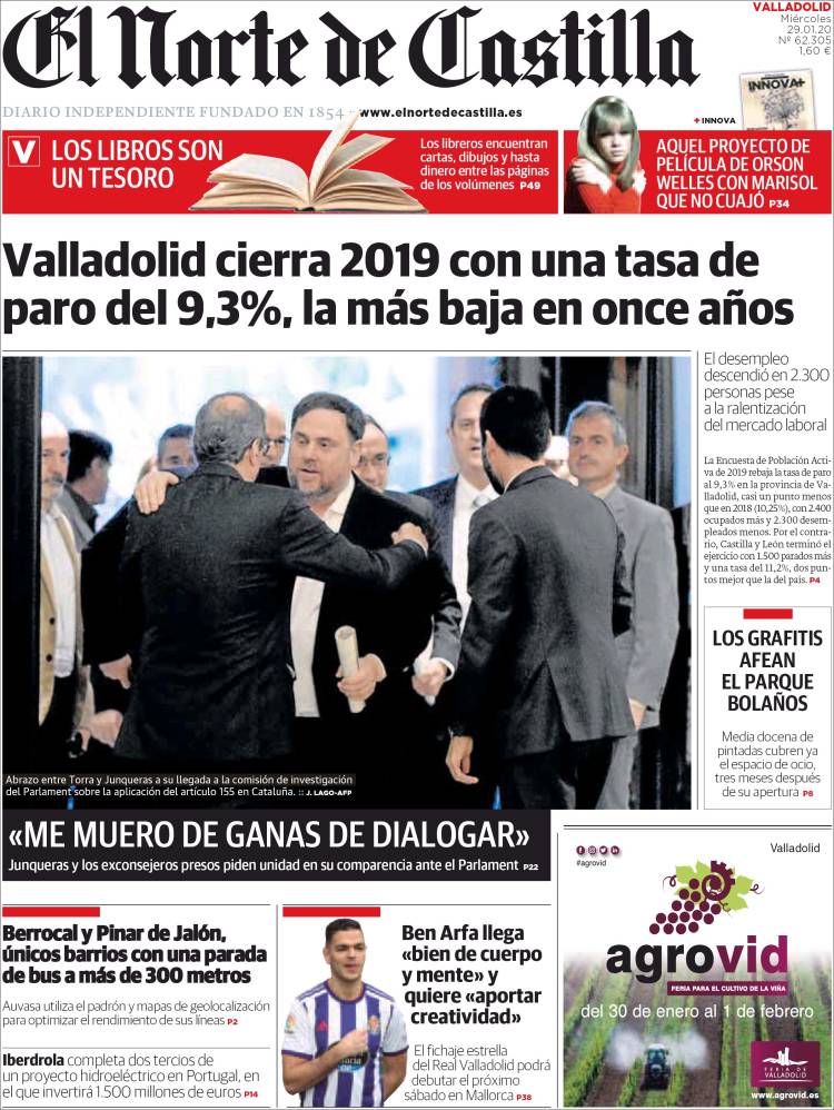 Portada de Norte de Castilla - Valladolid (Espa&ntilde;a)