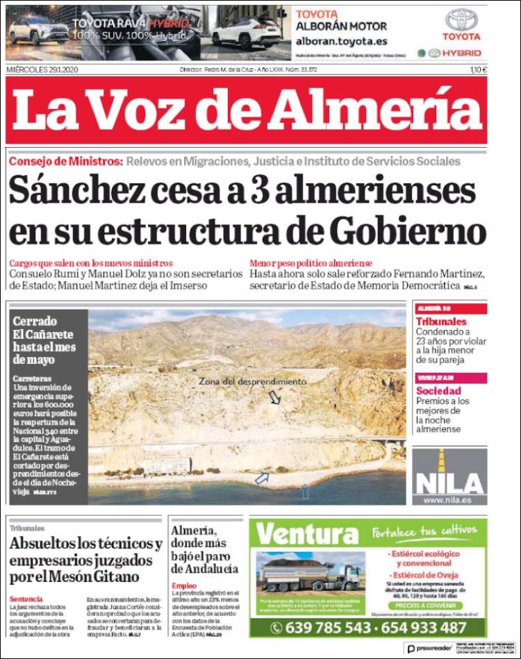Portada de La Voz de Almería (Espa&ntilde;a)