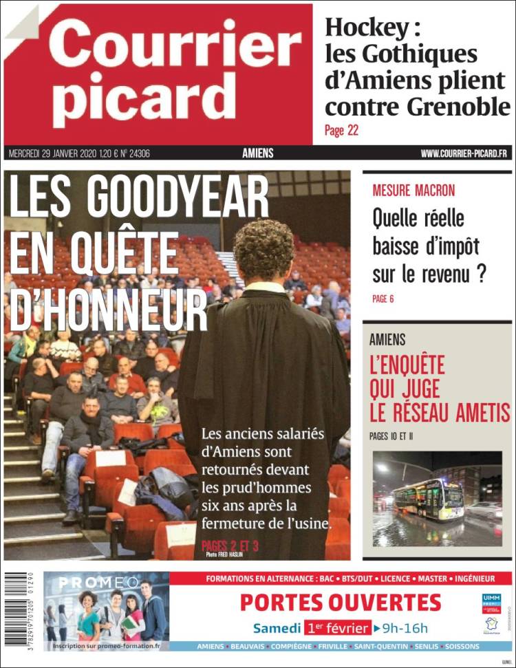 Portada de Courrier Picard (Francia)