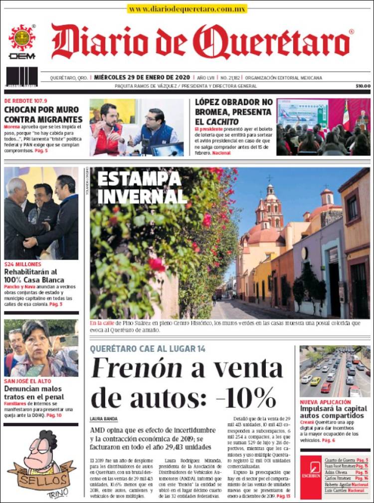 Portada de Diario de Querétaro (México)