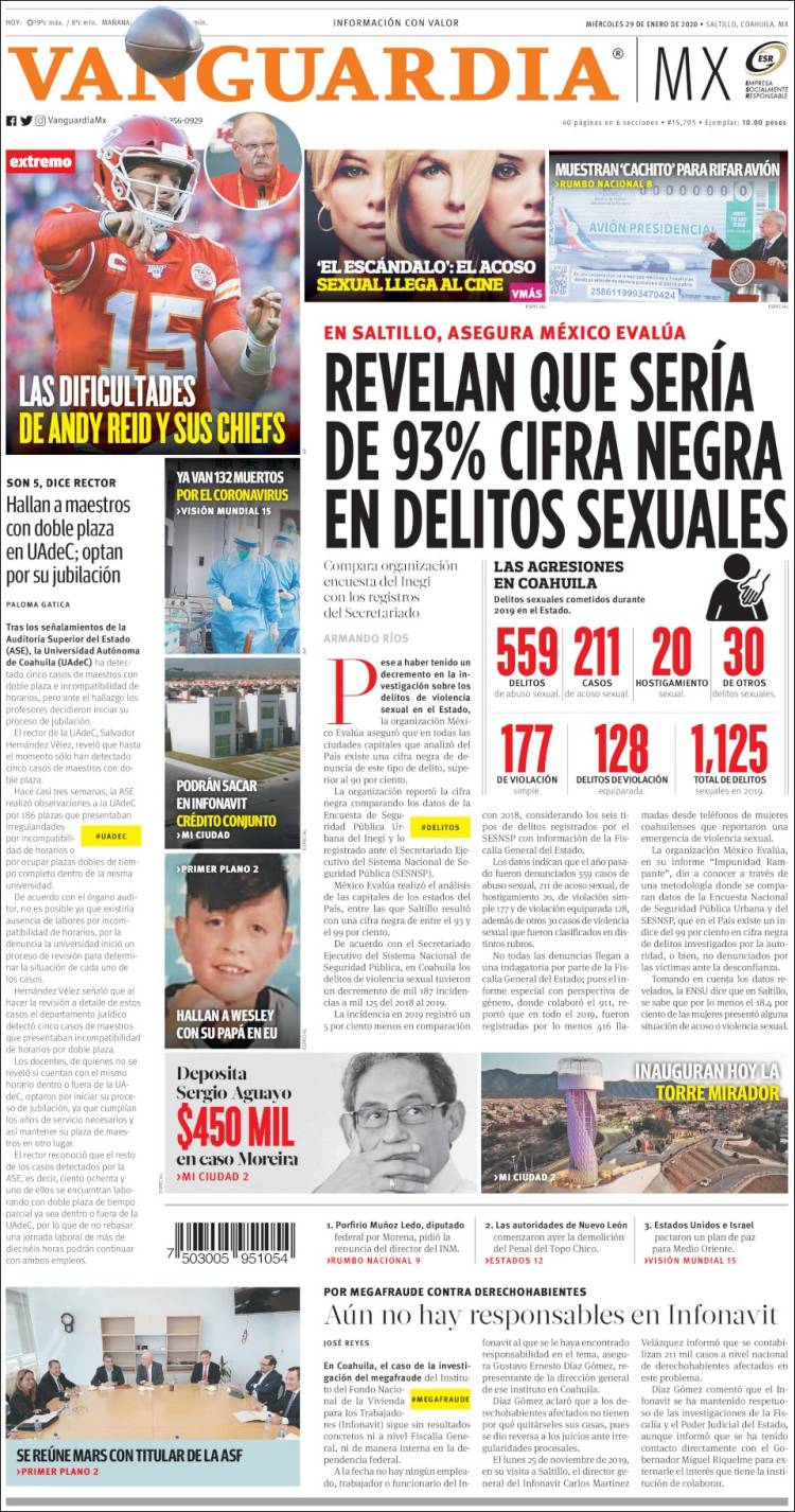 Portada de Vanguardia (México)