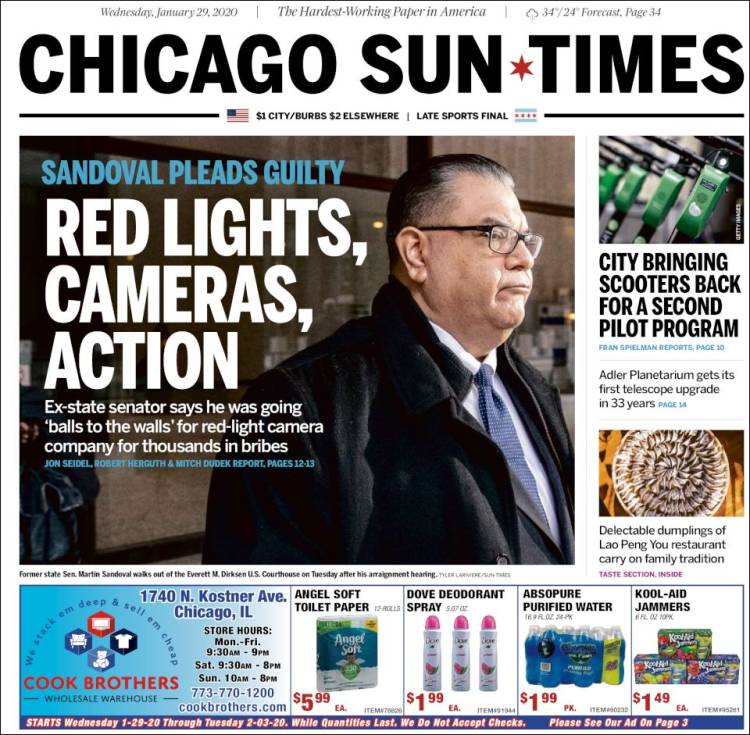 Portada de Chicago Sun-Times (USA)