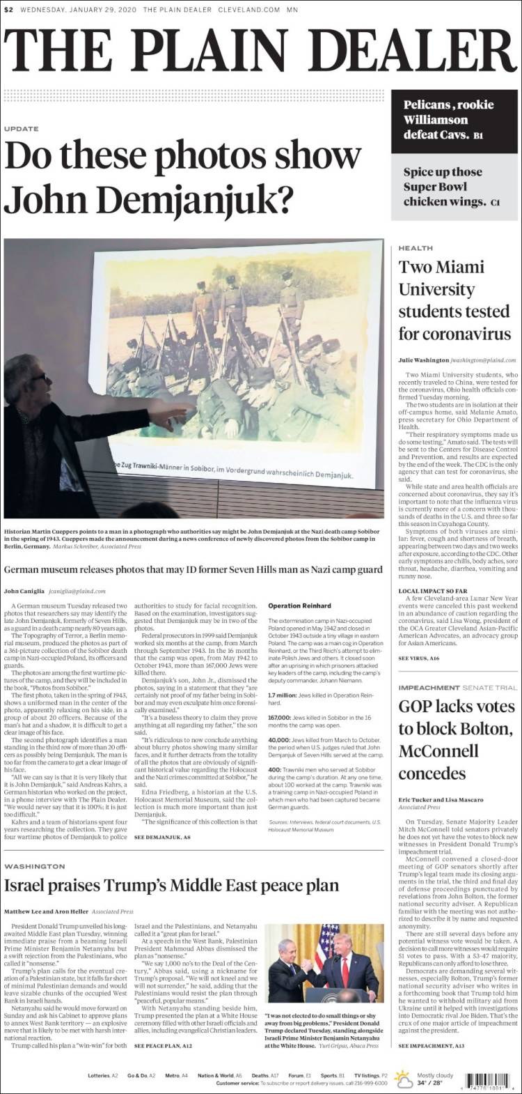 Portada de The Plain Dealer (USA)