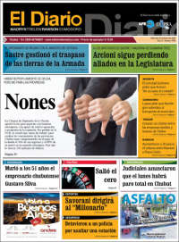 Portada de El Diario de Madryn (Argentina)