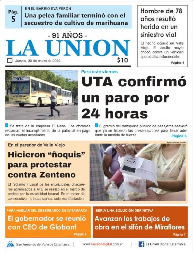 Portada de La Unión (Argentina)
