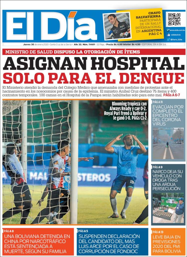 Portada de El Día (Bolivia)