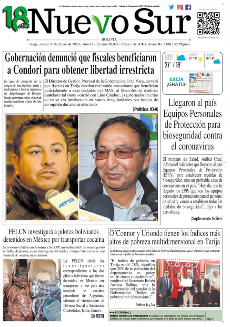 Portada de Nuevo Sur (Bolivia)