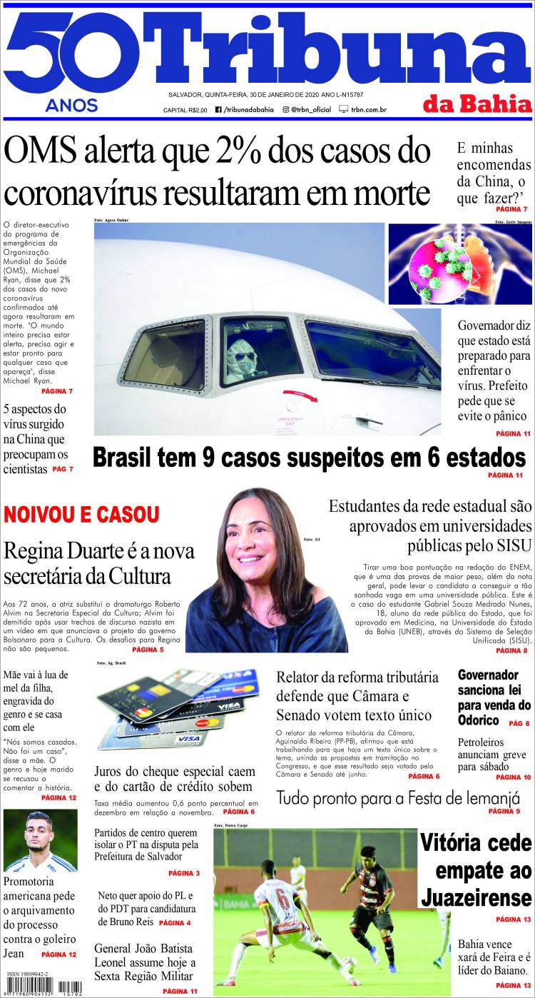 Portada de Tribuna da Bahia (Brasil)