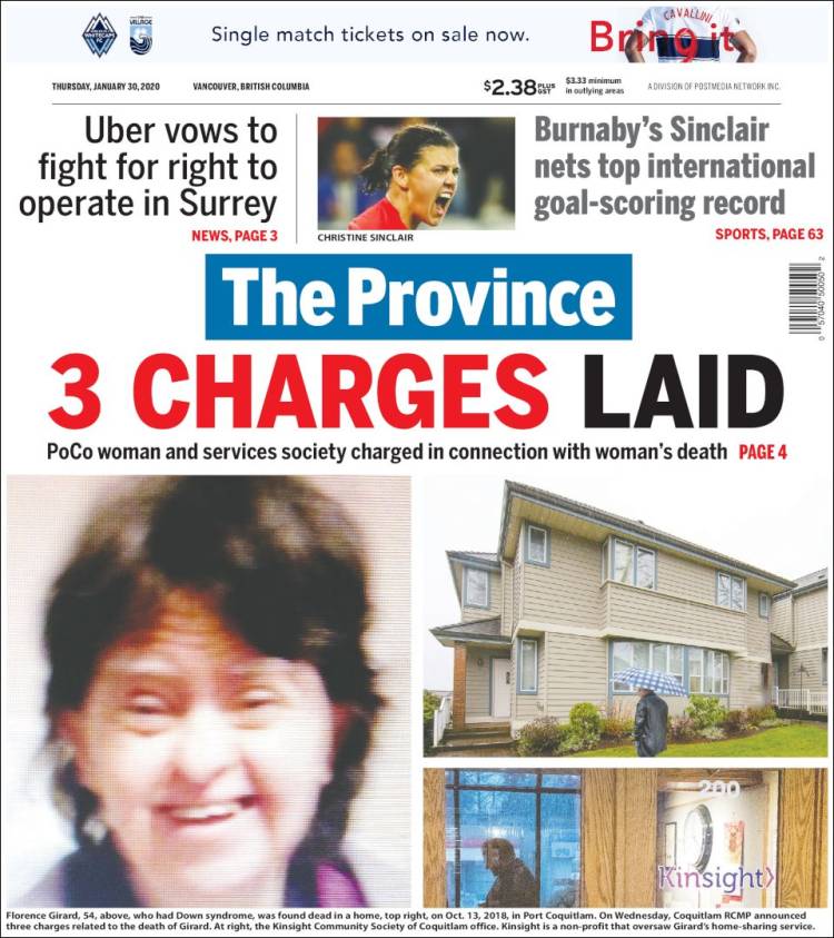 Portada de The Province (Canadá)