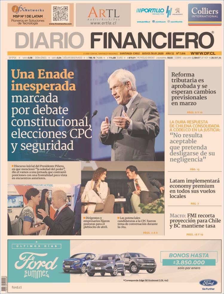 Portada de Diario Financiero (Chile)