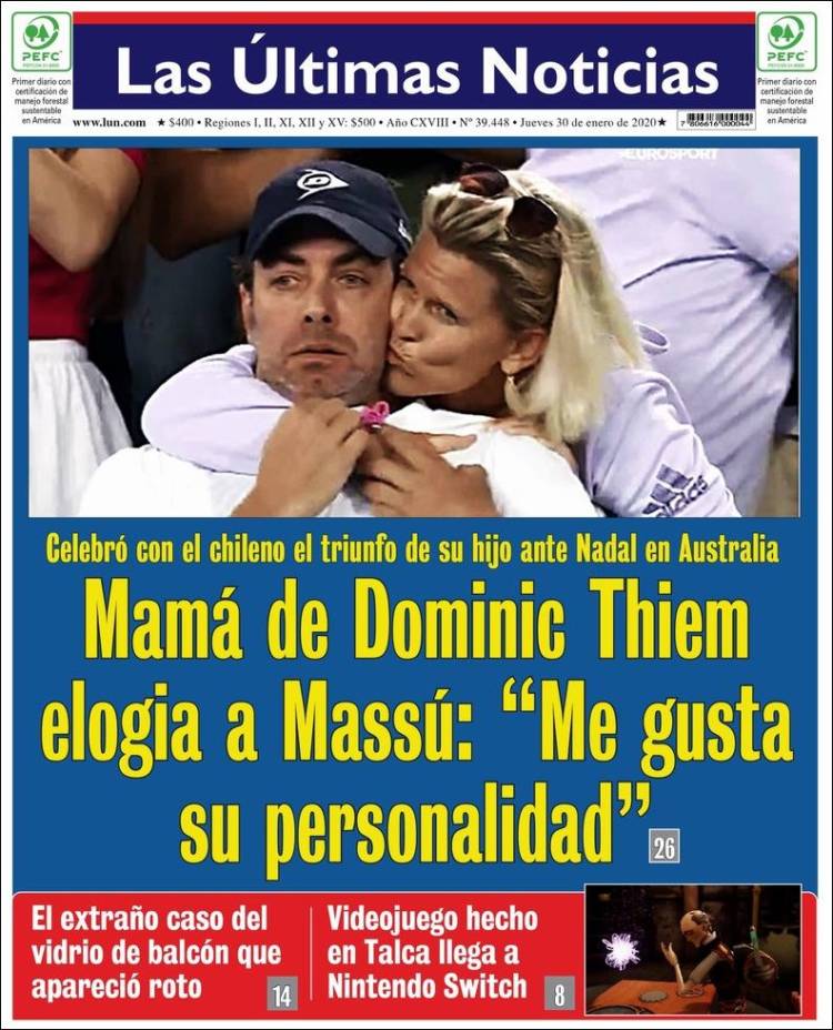 Portada de Las Últimas Noticias (Chile)