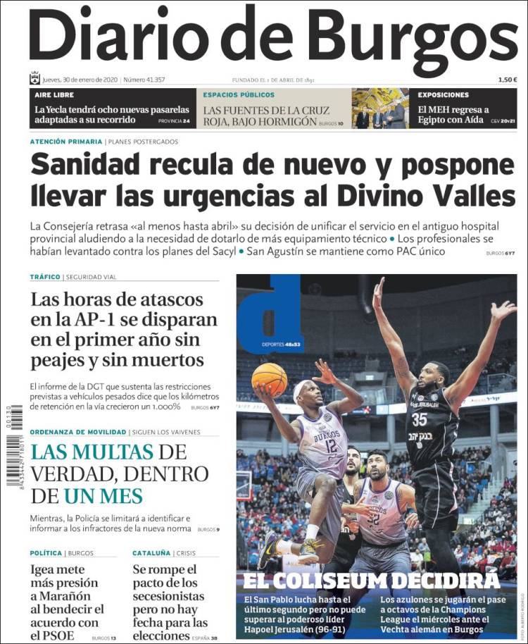 Portada de Diario de Burgos (Espa&ntilde;a)