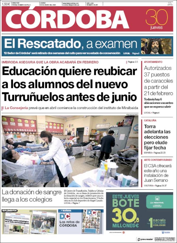 Portada de Diario de Córdoba (Espa&ntilde;a)
