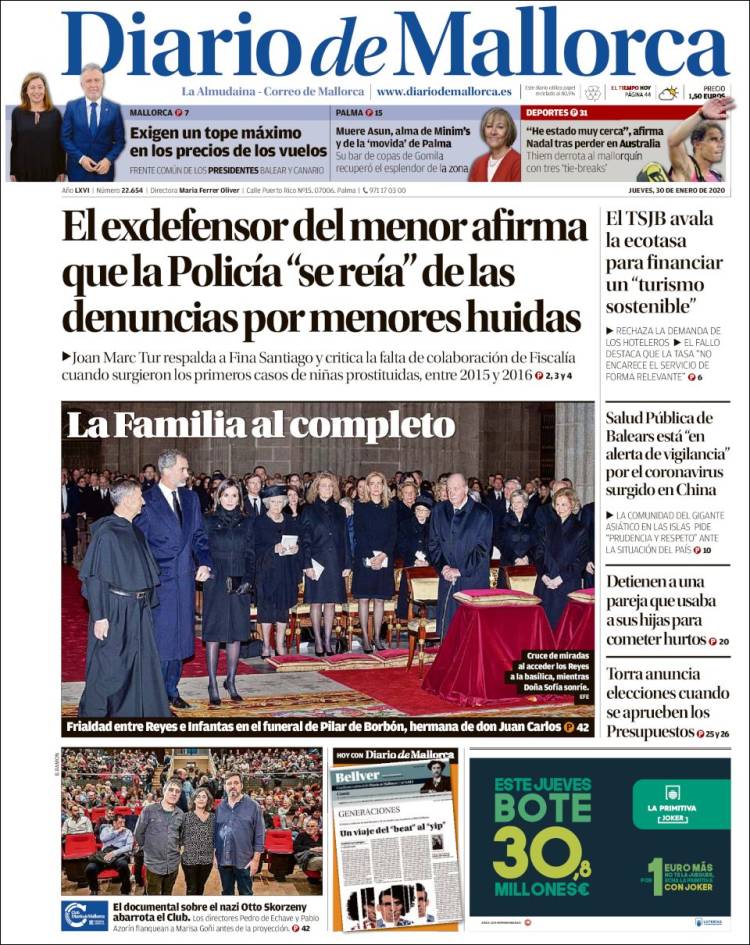 Portada de Diario de Mallorca (Espa&ntilde;a)