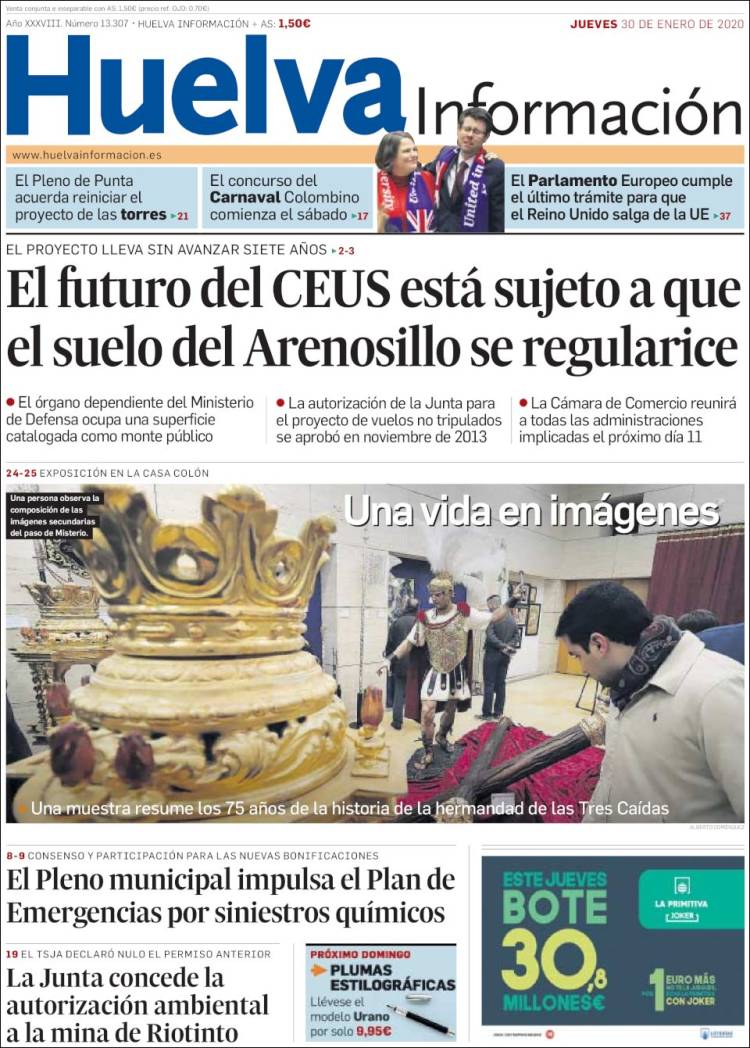 Portada de Huelva Información (España)