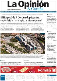 Portada de La Opinión de A Coruña (Espa&ntilde;a)