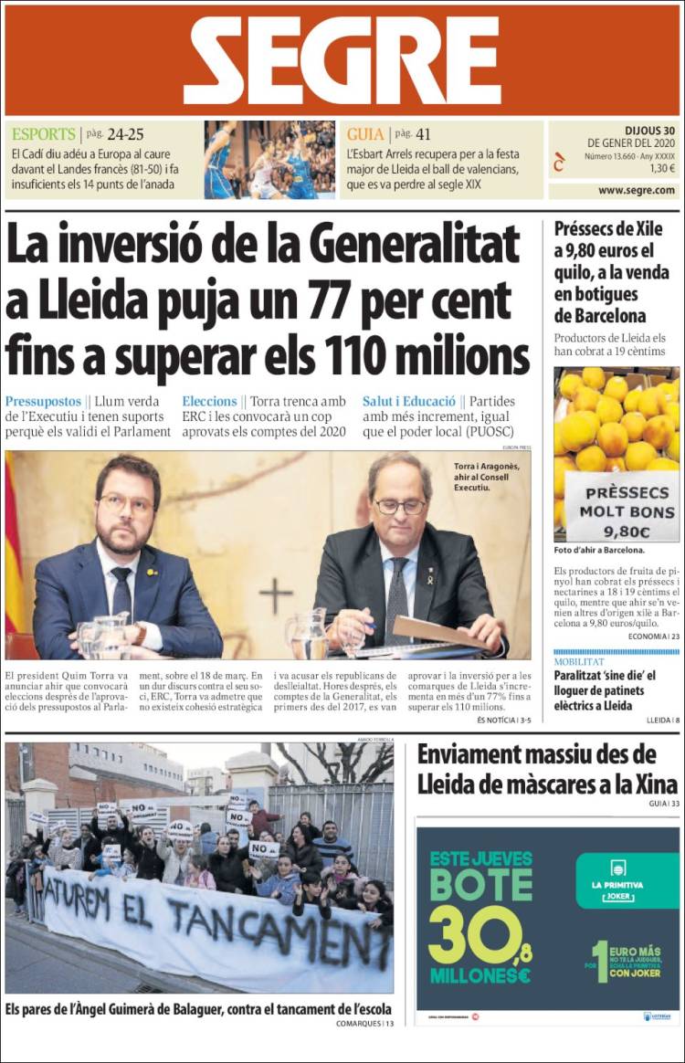 Portada de Segre (Espa&ntilde;a)