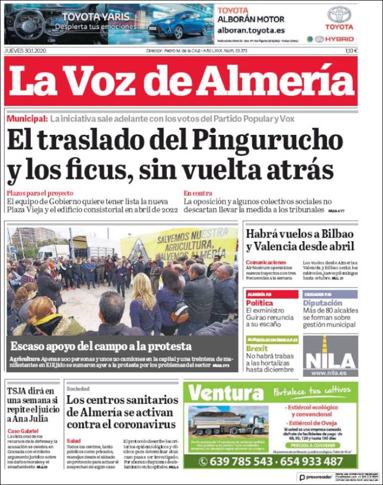 Portada de La Voz de Almería (Espa&ntilde;a)
