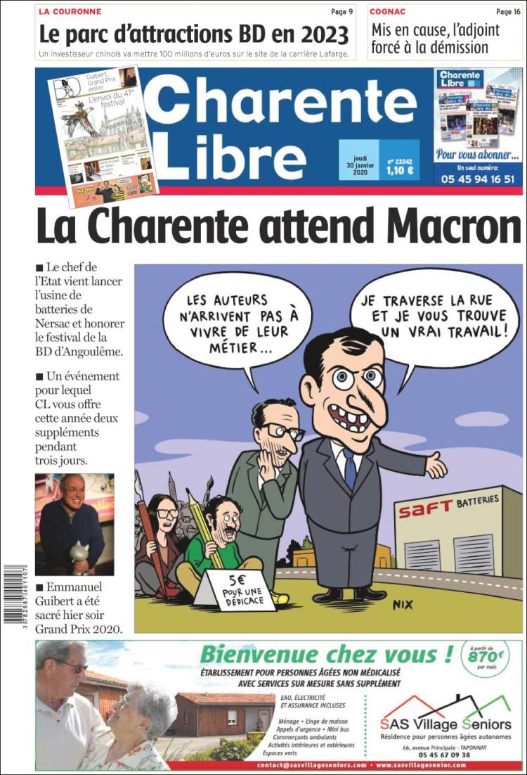 Portada de Charente Libre (Francia)