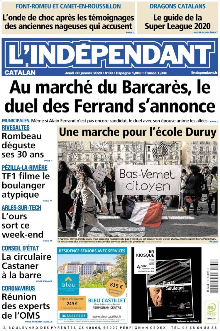 Portada de Le Indépendant (Francia)