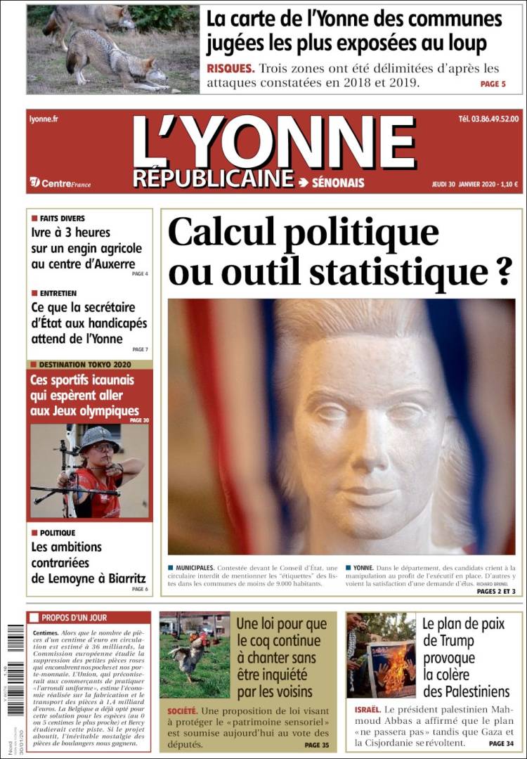 Portada de L'Yonne-Républicaine (Francia)