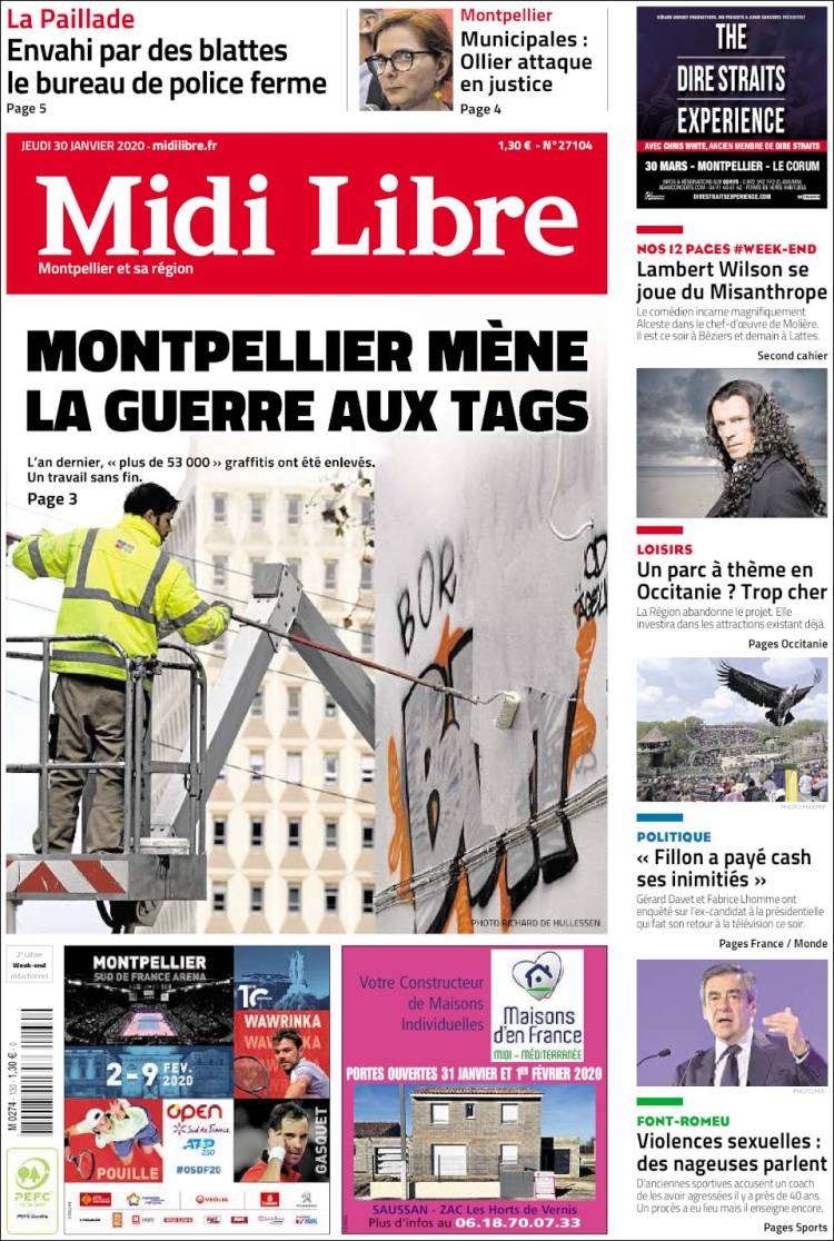 Portada de Midi Libre (Francia)